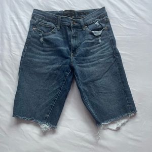 Kendall + Kylie The Blu Shorts Junior 27 Denim Rips And Distressed Ends